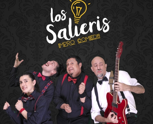 Los Salieris - Dirección de arte y conceptualización visual para Los Salieris: diseño de identidad y vestuario.